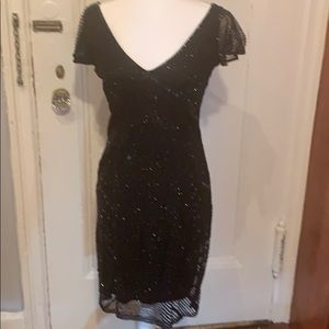 BLACK BEADED DESIGNER COCKTAIL DRESS